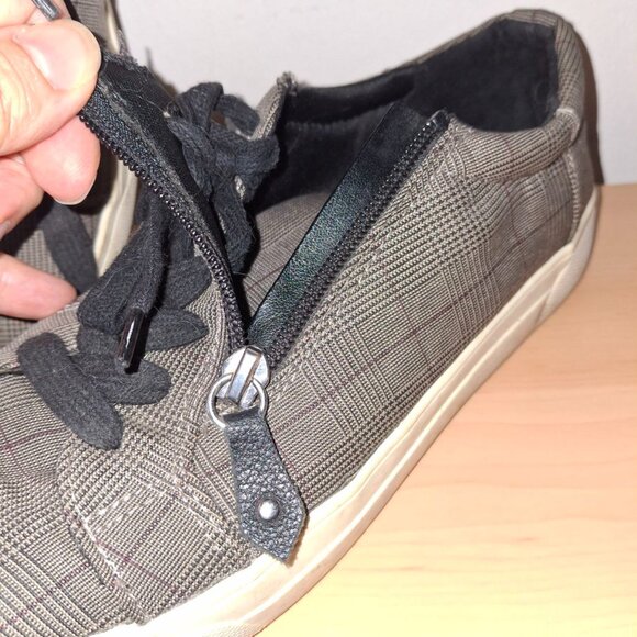 George Umber Plaid Knit Sneakers - Side Zip & Black Laces - Women's Size 9 - Picture 10 of 10